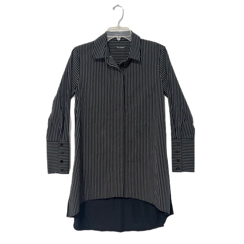 Stella Carakasi Tiburon Icon Tunic XS Black Striped Long Sleeve Career Business